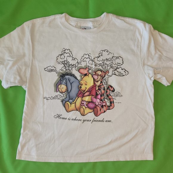 Pooh & Friends T-shirt "Home is where your friends are" Ivory Tee Size Small - Picture 1 of 4
